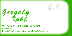 gergely kohl business card